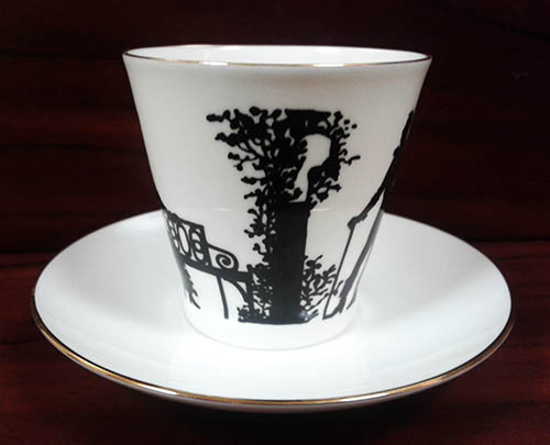 Чашка с блюдцем кофейная Черный кофе "Встреча"