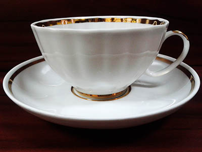 Чашка с блюдцем чайная Белый лебедь "Московский с лентой"