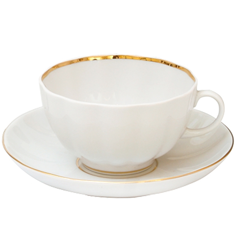 Чашка с блюдцем чайная Тюльпан "Белоснежка"